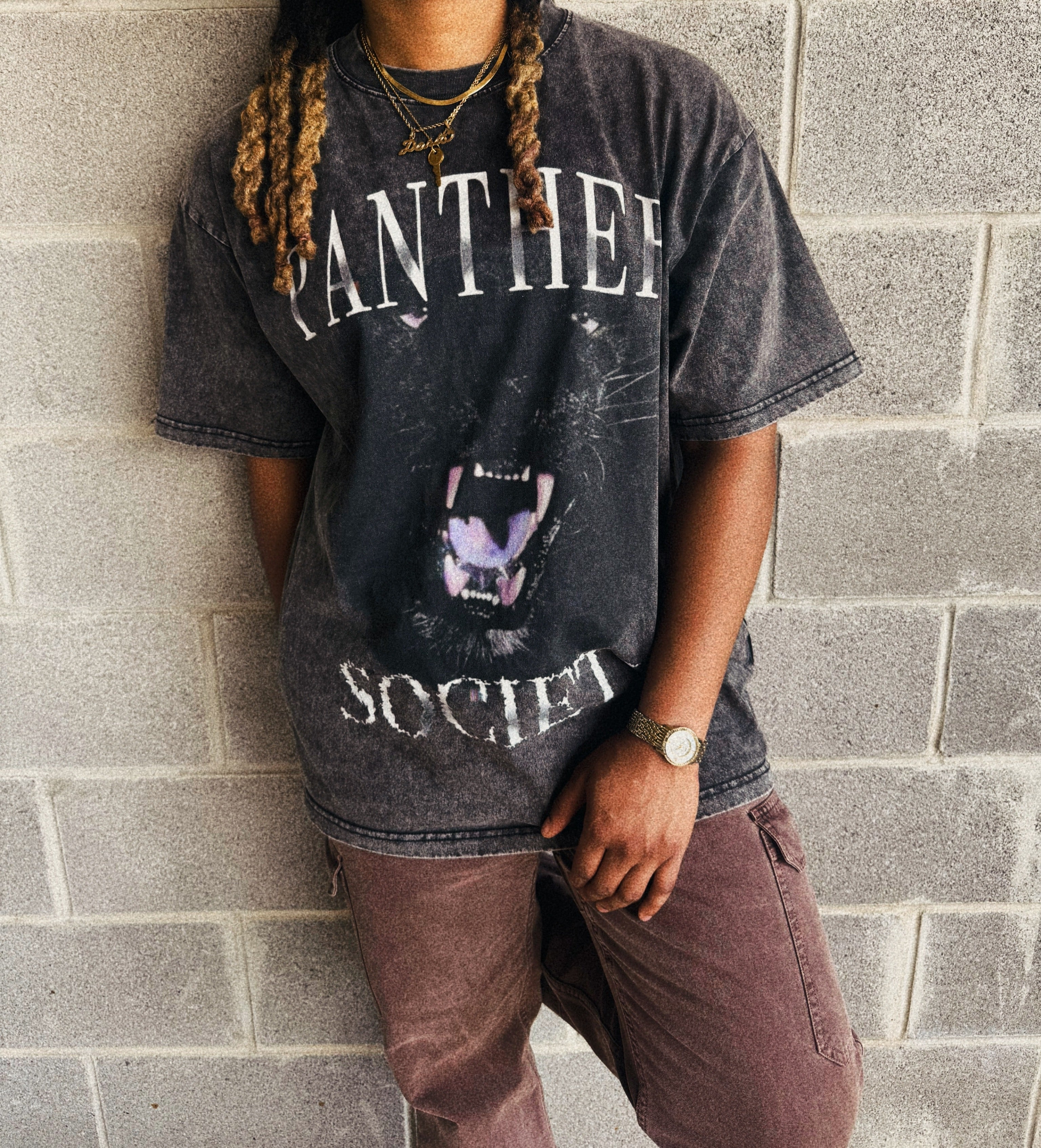 Vintage Acid Grey Panther Society Tee